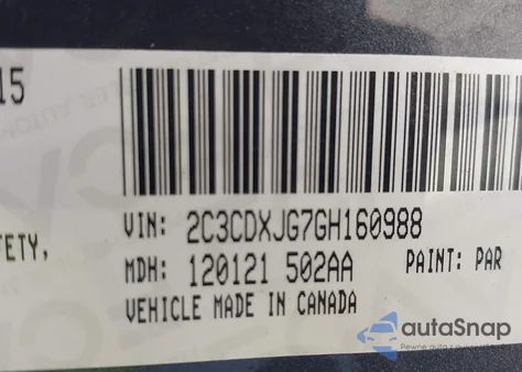 2016 Dodge Charger Sxt z USA, uszkodzony, nr VIN 2C3CDXJG7GH160988